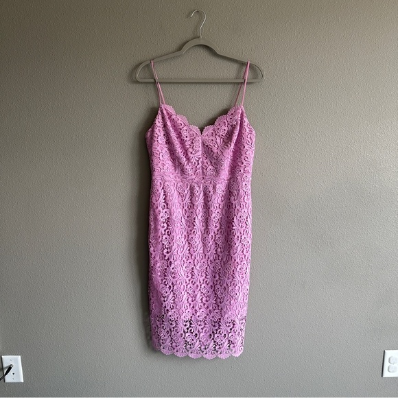 J. Crew Dresses & Skirts - J. Crew Lavender Lace Midi Fitted Dress 8